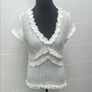 Sunny Leigh White Ruffled Blouse